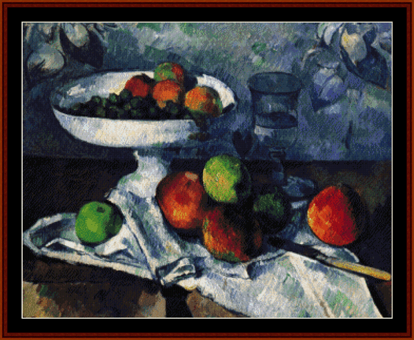 Still Life with Apples - Cezanne cross stitch pattern