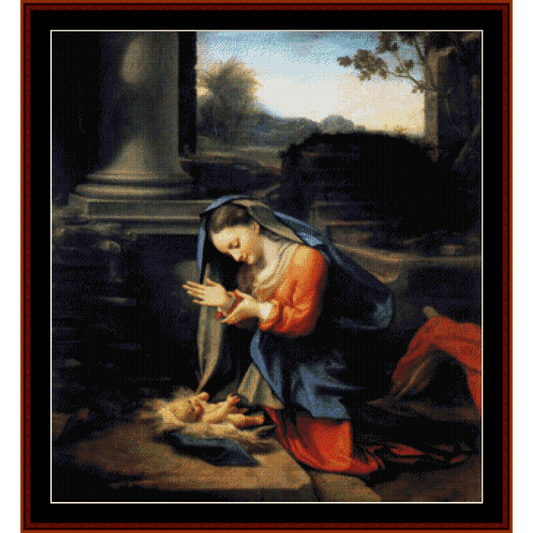 Adoration of the Child - Correggio cross stitch pattern