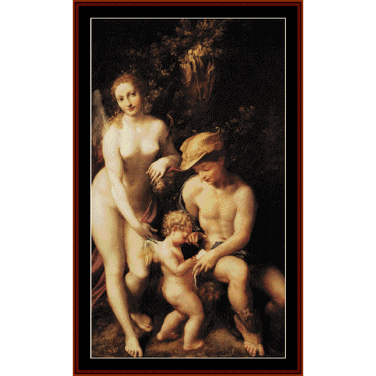 Venus with Mercury and Cupid - Correggio cross stitch pattern