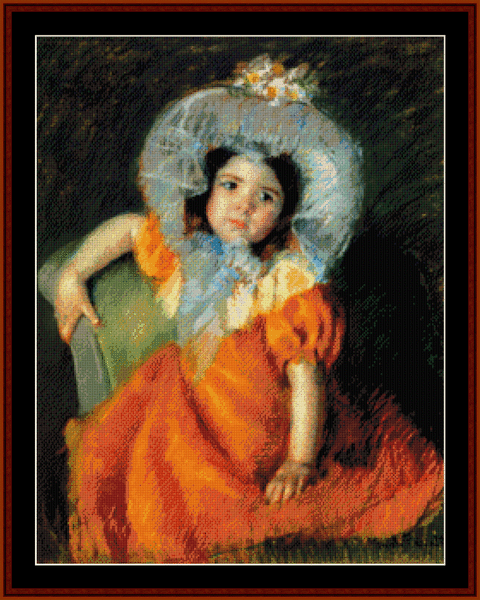 Child in Orange Dress - Mary Cassatt cross stitch pattern