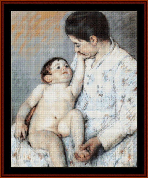 Baby's First Caress - Mary Cassatt cross stitch pattern