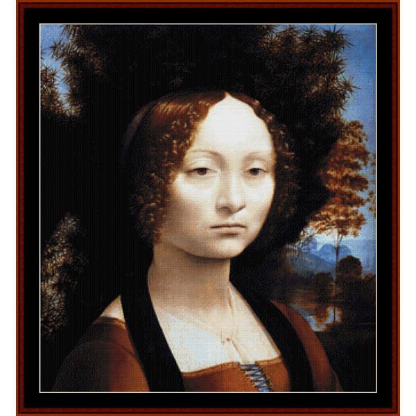 Ginevra Benci - Leonardo da Vinci cross stitch pattern