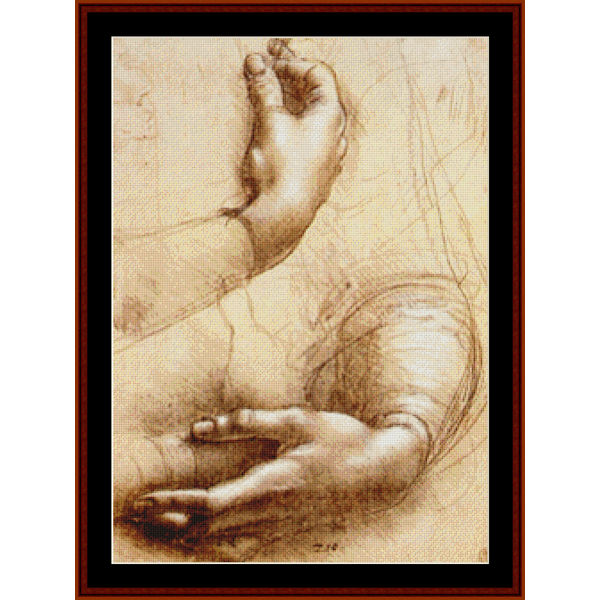 Study of Hands - Leonardo da Vinci cross stitch pattern