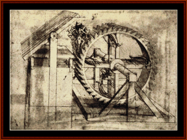 Crossbow Machine - Leonardo da Vinci cross stitch pattern