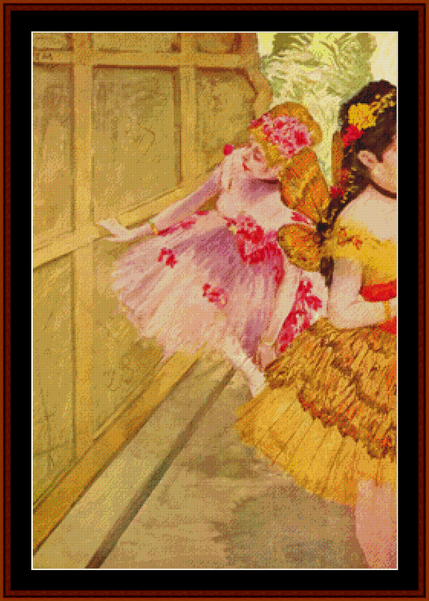 Dancer Against a Stage Flat - Degas  cross stitch pattern
