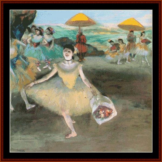 Dancer Bowing with Bouquet - Degas  cross stitch pattern