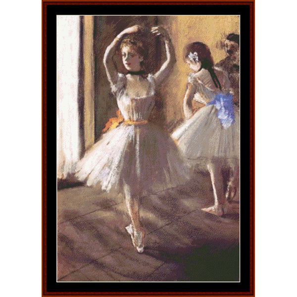 Two Dancers in Studio - Degas  cross stitch pattern