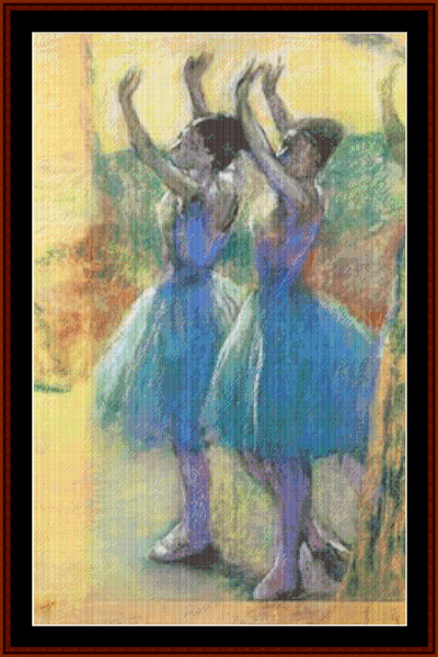 Two Blue Dancers - Degas  cross stitch pattern