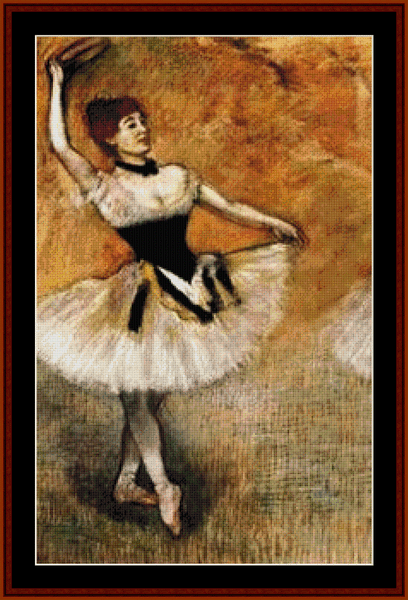 Dancer with Tambourine - Degas  cross stitch pattern