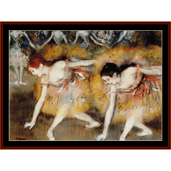 Dancers Bending - Degas  cross stitch pattern