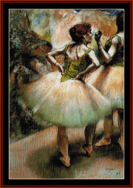 Dancers, Pink and Green I - Degas  cross stitch pattern