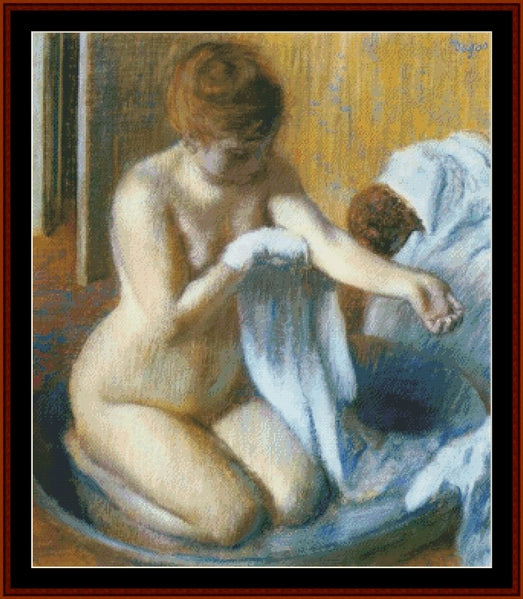 After the Bath, 1886 - Edgar Degas pdf cross stitch pattern