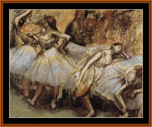Four Dancers Resting - Degas  cross stitch pattern