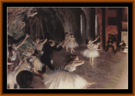 The Rehearsal on Stage - Degas  cross stitch pattern