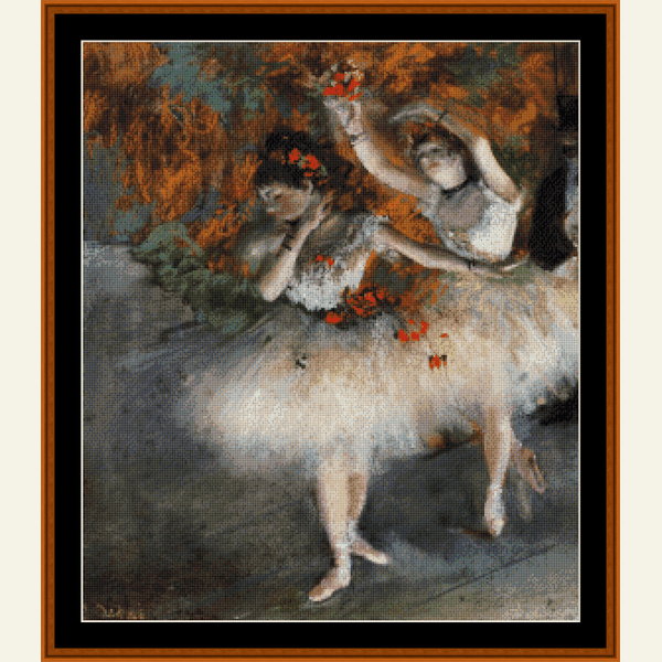 Two Dancers Entering Stage - Degas  cross stitch pattern