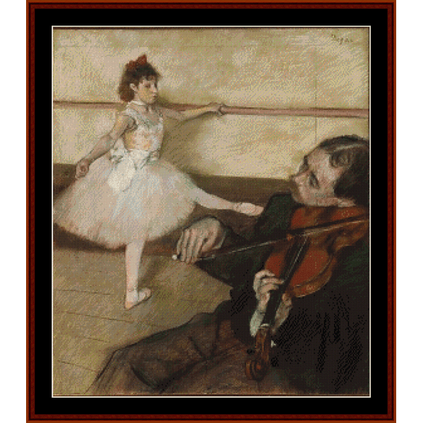 The Dance Lesson - Degas  cross stitch pattern