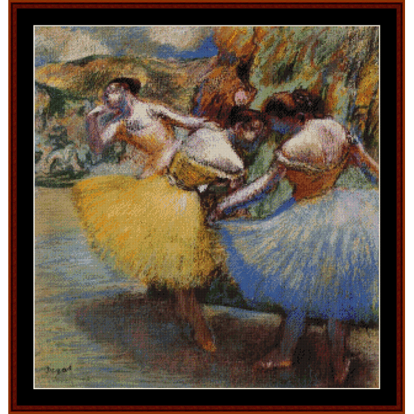 Three Dancers IV - Degas  cross stitch pattern