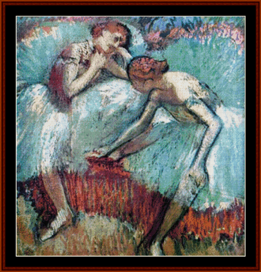 Two Dancers at Rest - Degas  cross stitch pattern