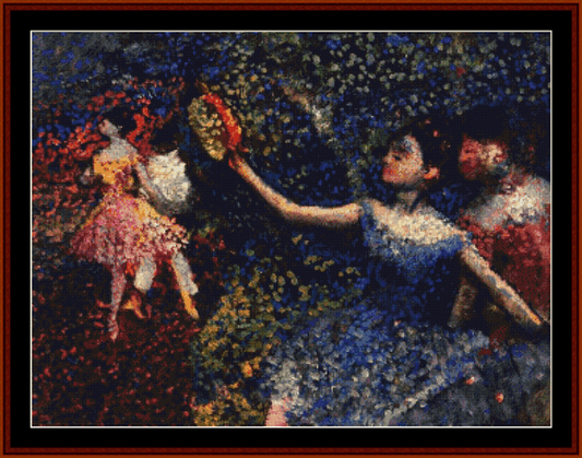 Dancer and Tambourine - Degas  cross stitch pattern