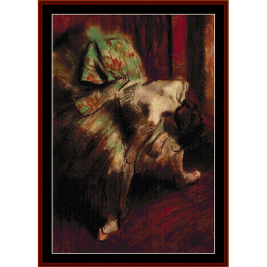 Dancer in Green Tutu - Degas  cross stitch pattern