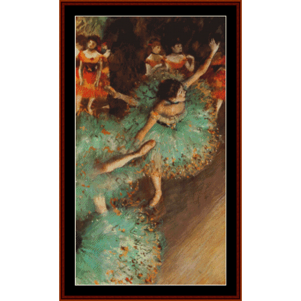 The Green Dancer, 1879 - Degas  cross stitch pattern