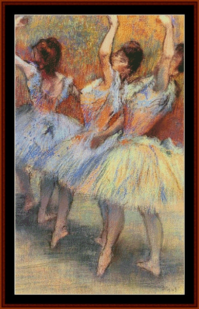 Three Dancers V - Edgar Degas pdf cross stitch pattern