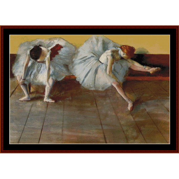 Two Ballet Dancers at Rest - Degas  cross stitch pattern
