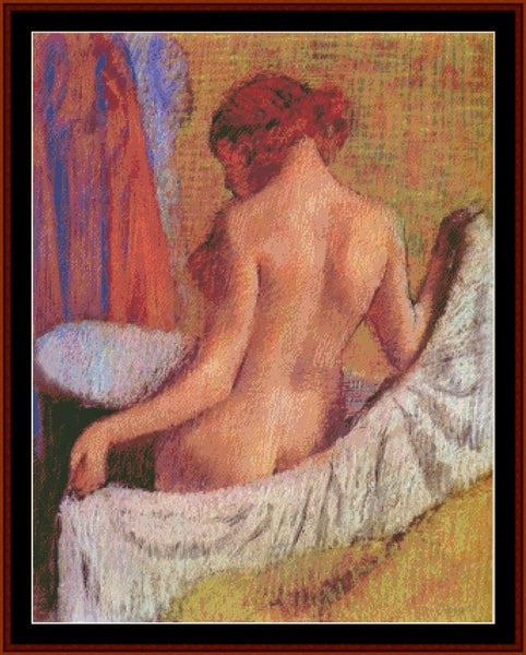 After the Bath IV - Edgar Degas pdf cross stitch pattern