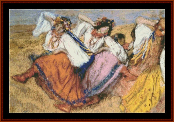 Russian Dancers - Edgar Degas pdf cross stitch pattern