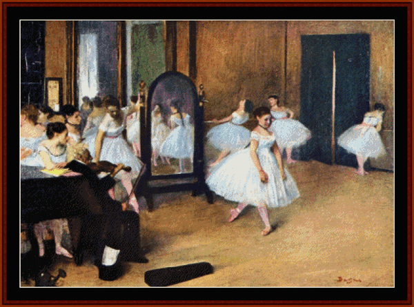Dance Class, 1871 - Degas  cross stitch pattern