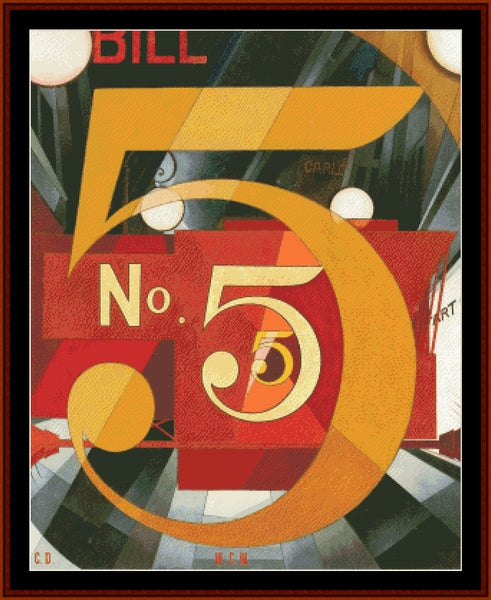 Figure 5 in Gold - Charles Demuth cross stitch pattern