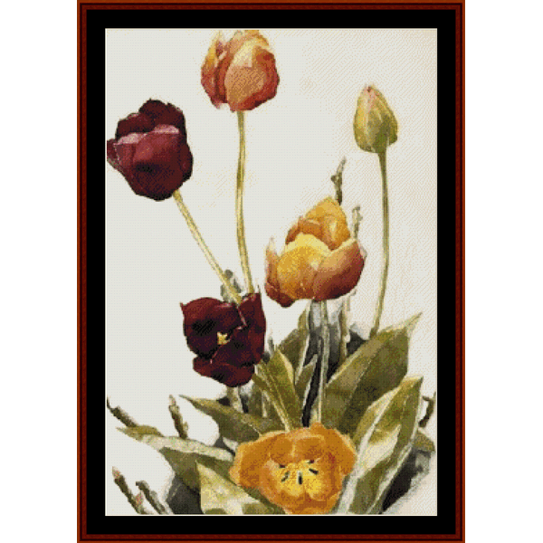Tulips, 1933 cross stitch pattern