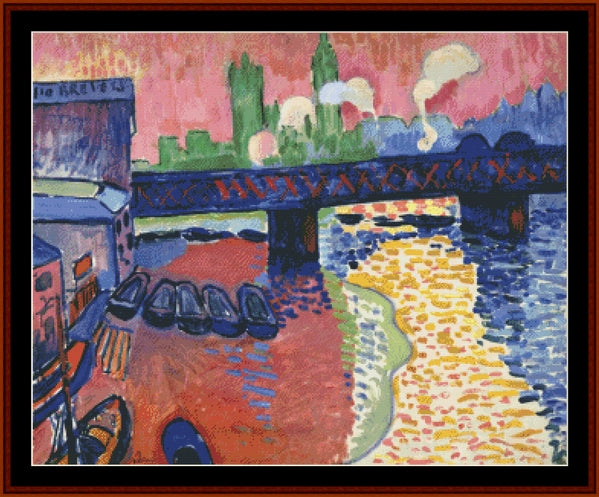 Charing Cross Bridge - Andre Derain pdf cross stitch pattern