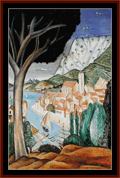 Harbor in Provence - Andre Derain pdf cross stitch pattern