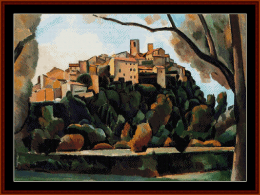 Vista de Saint Paul de Vence, 1910 - Andre Derain pdf cross stitch pattern