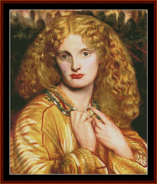 Helen of Troy - Dante Gabriel Rossetti pdf cross stitch pattern