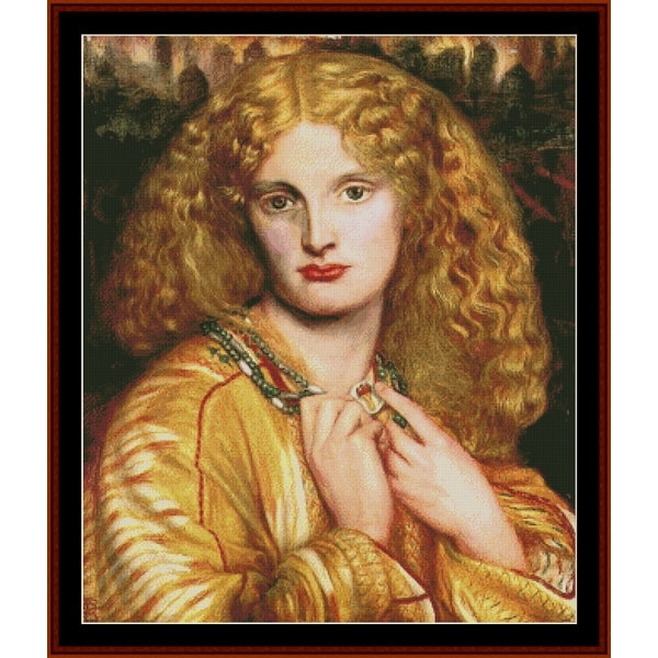 Helen of Troy by D.G. Rossetti pdf counted cross stitch pattern