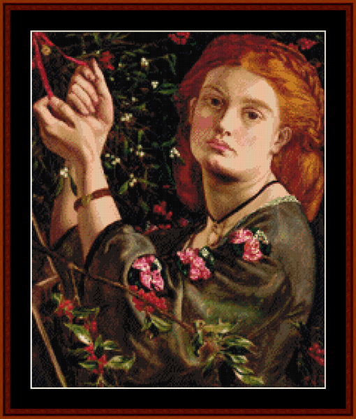 Hanging Mistletoe (Small) – D.G. Rosetti cross stitch pattern