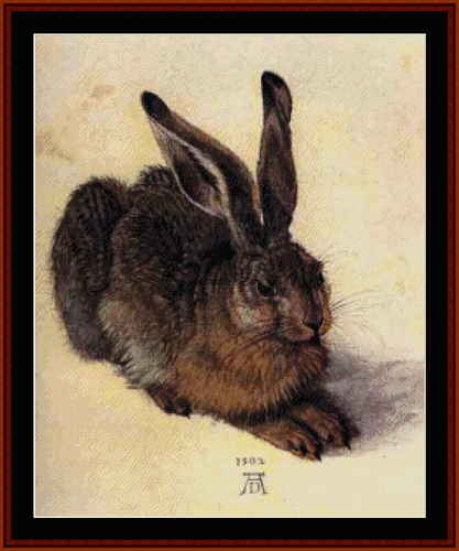 Hare 1502 - Albrecht Durer cross stitch pattern