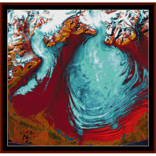 Malaspina Glacier, Alaska cross stitch pattern