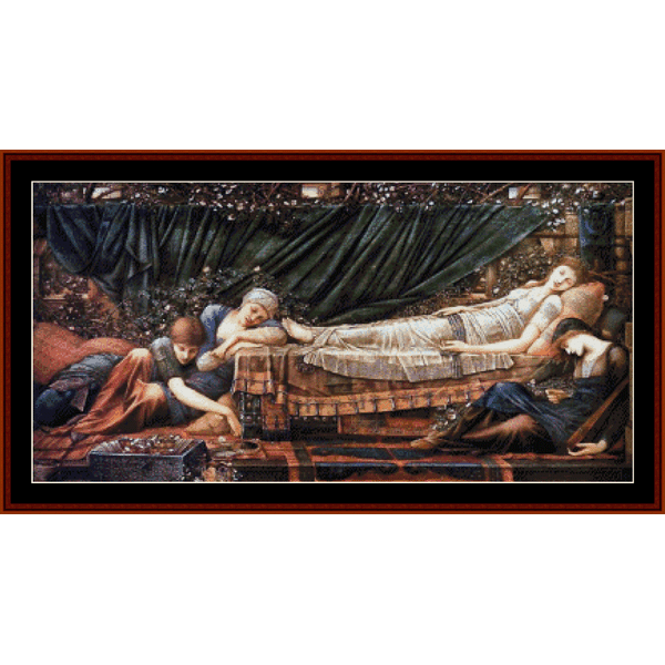 The Sleeping Beauty - Burne-Jones cross stitch pattern