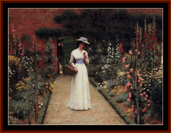 Lady in the Garden - Frederick Leighton cross stitch pattern