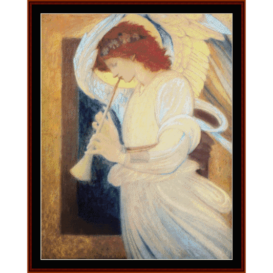 Angel Playing Flageolet - Eugene de Blass cross stitch pattern