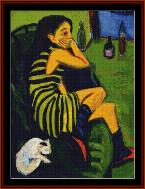 Female Artist - E.L. Kirchner cross stitch pattern
