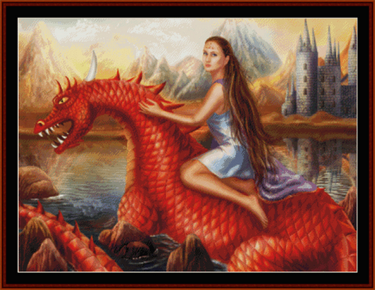 Red Dragon - Fantasy cross stitch pattern