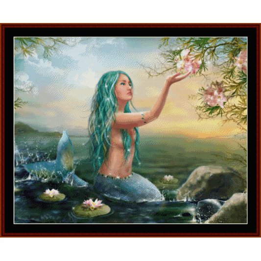 Mermaid in the Sunset - Fantasy cross stitch pattern