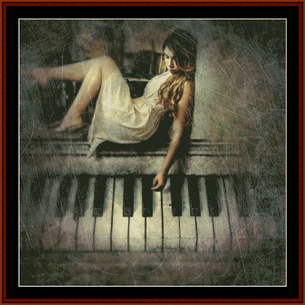 Melancholy Muse - Fantasy pdf cross stitch pattern