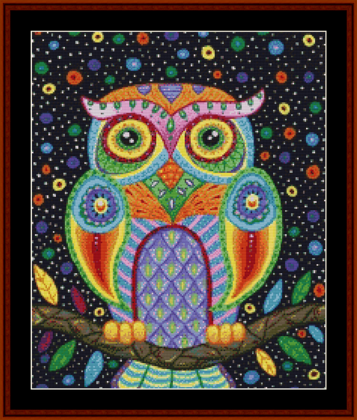 Midnight Owl cross stitch pattern