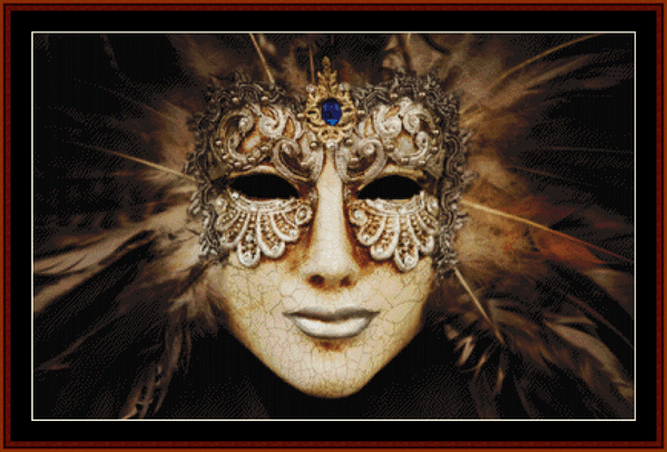 Luxurious Silver Mask - Fantasy cross stitch pattern