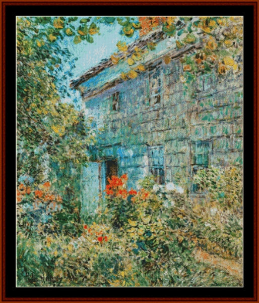 Old House and Garden, East Hampton - Frederick Childe-Hassam pdf cross stitch pattern